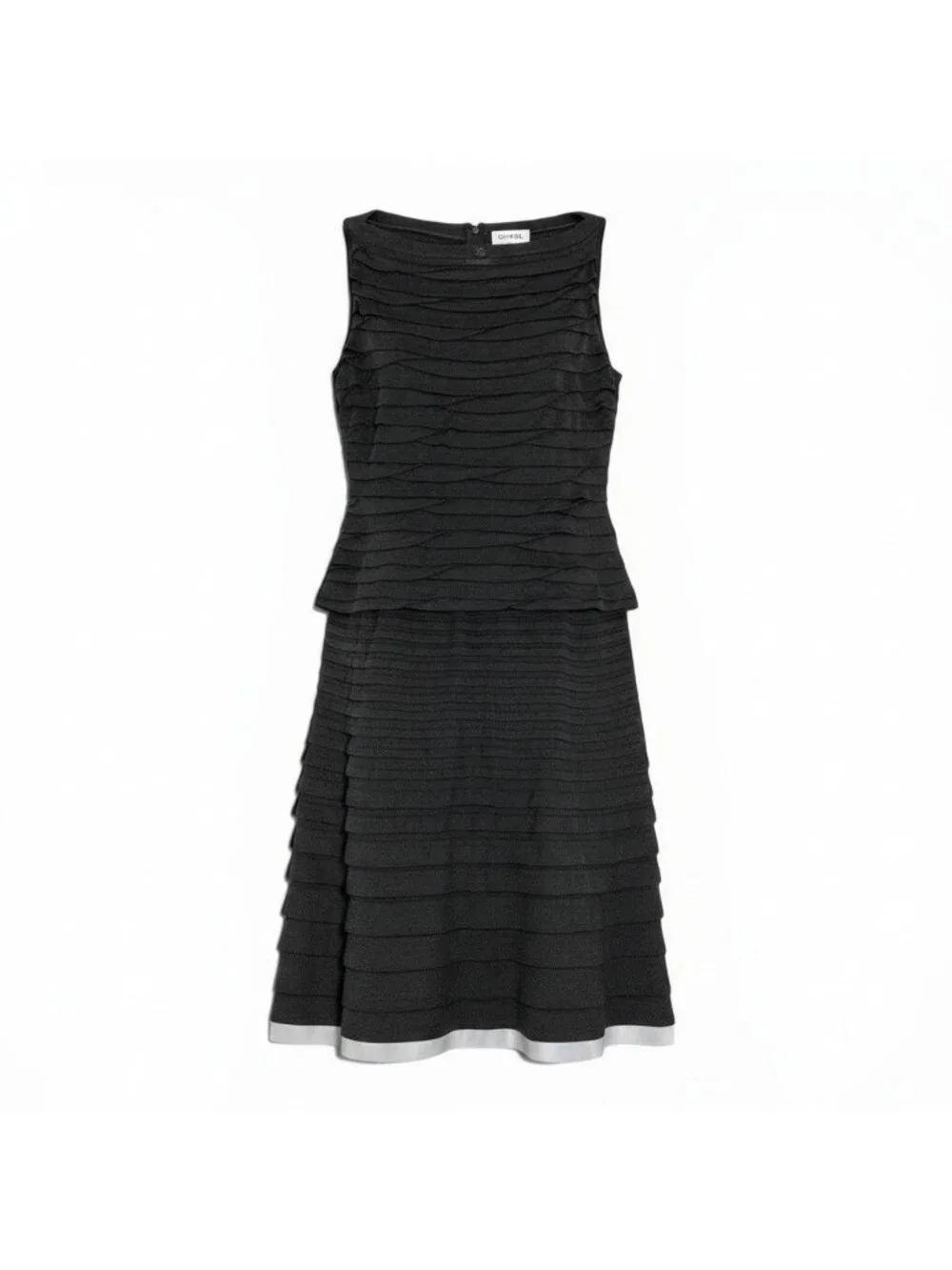 Chanel Set Skirt Lame Knit 40 Black Rayon Nylon